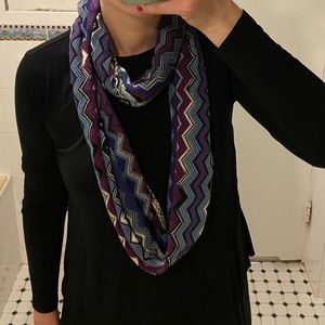 Missoni Wool Blue & Purple Infinity Scarf / Snood